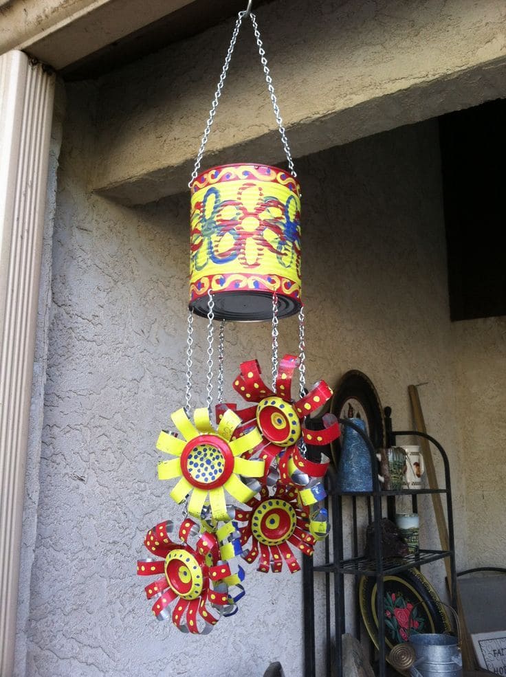 Vivid Tin Can Flower Chime