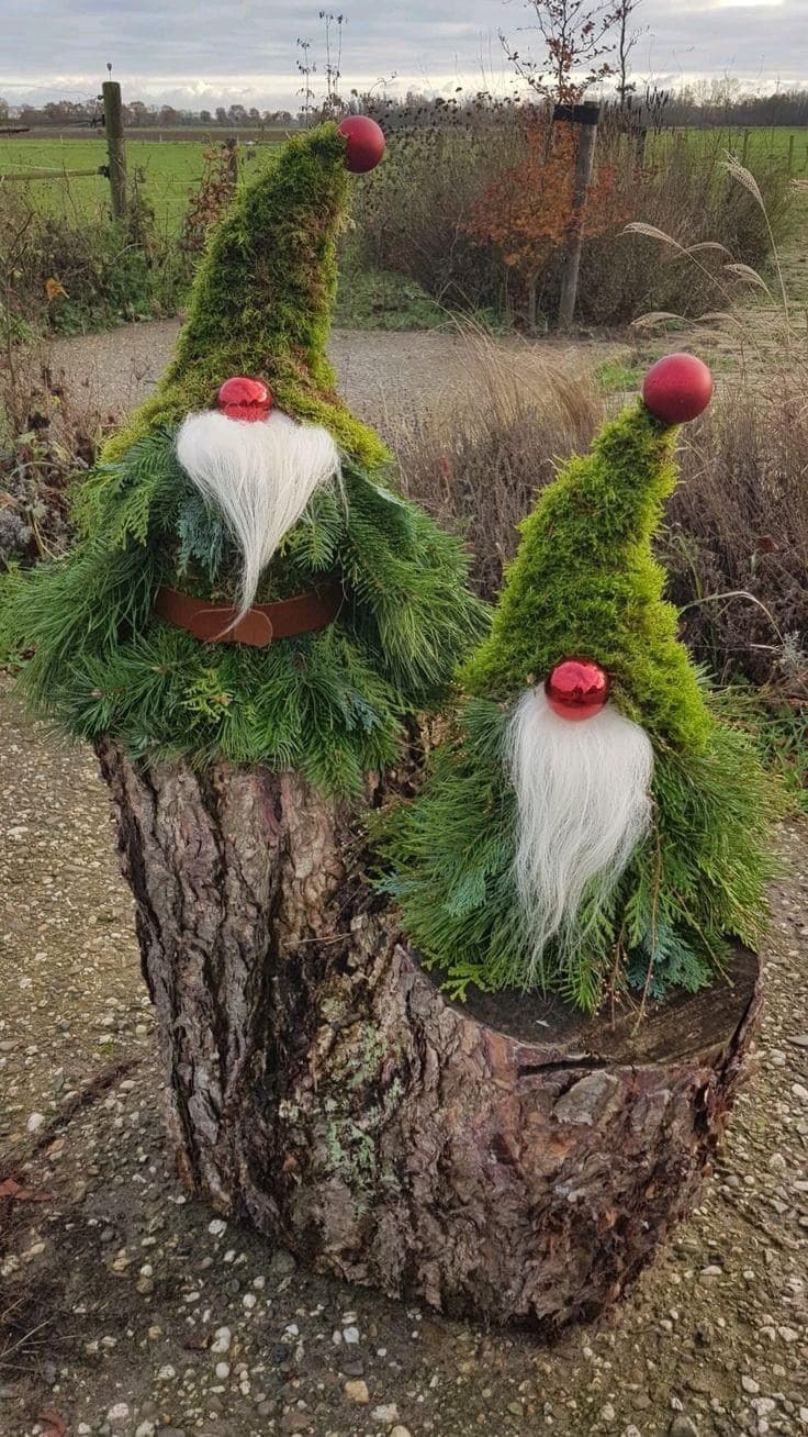 Whimsical Mossy Christmas Gnomes