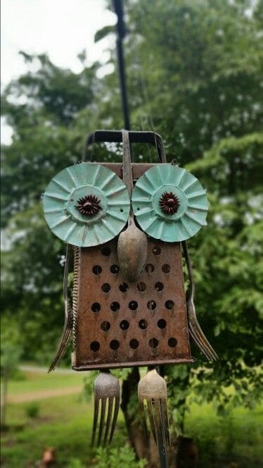 Whimsical Owl Grater Wind Chime