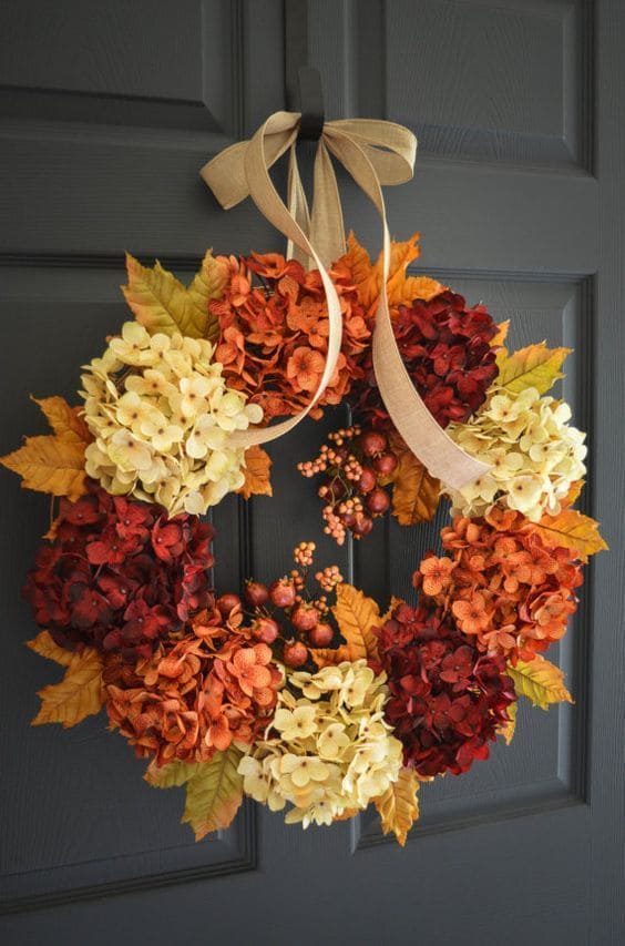 Abundant Floral Autumn Wreath