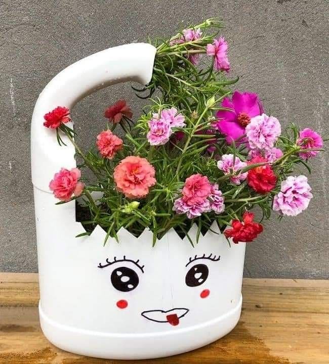 Adorable Cartoon-Themed Recycled Flower Vase