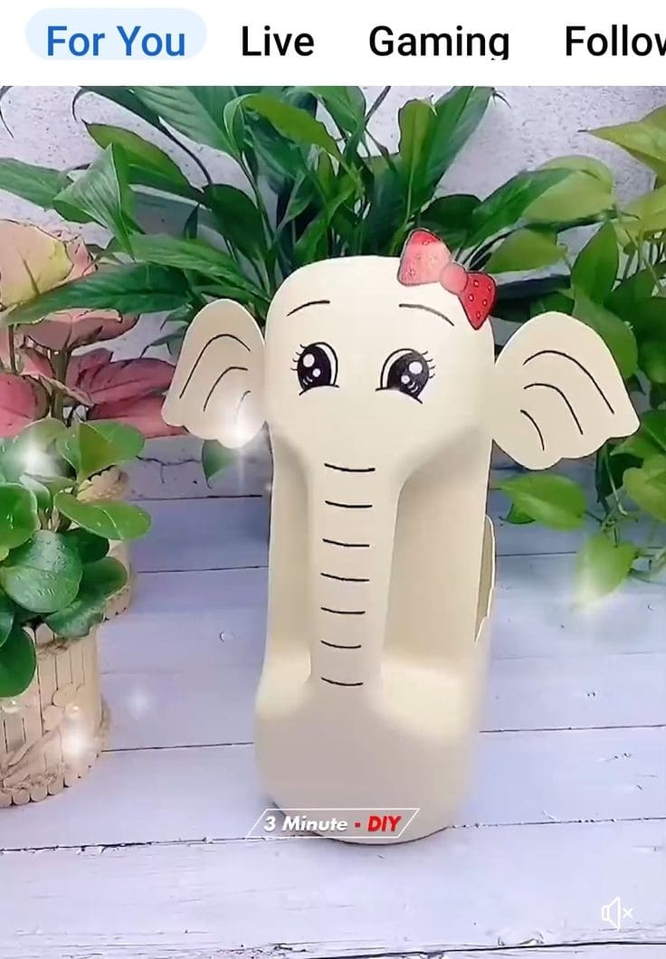 Adorable Elephant Planter from Milk Jugs