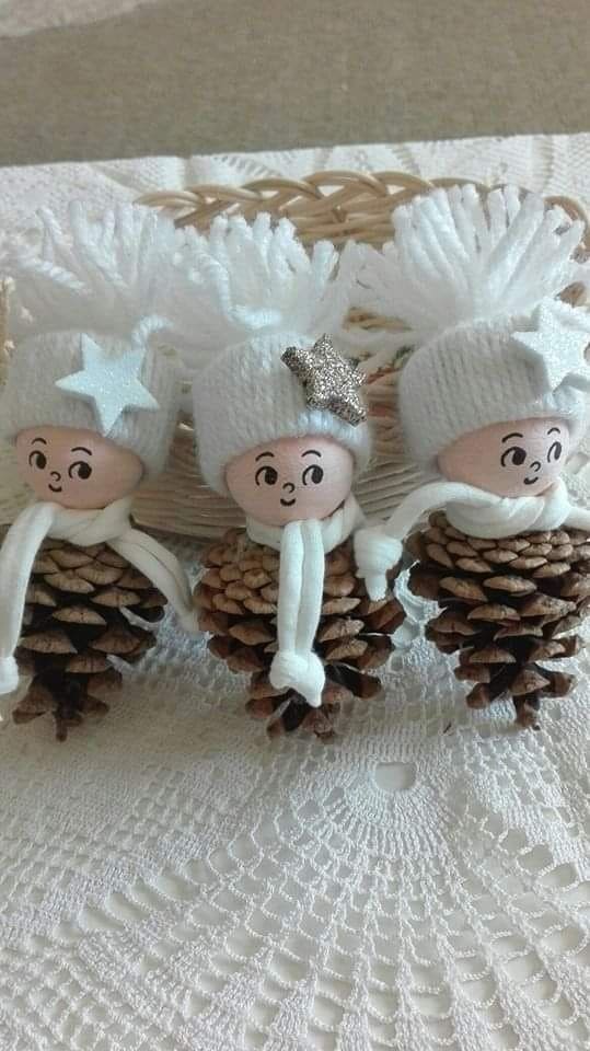 Adorable Pinecone Winter Figurines