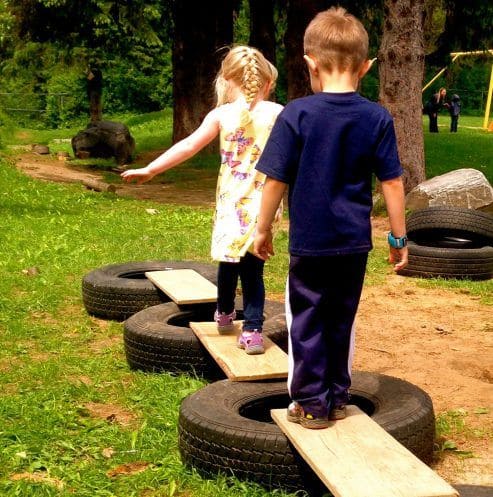 Balancing Bridge Made With Tires