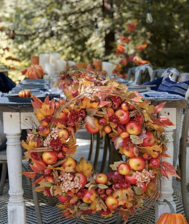 Bountiful Harvest Autumn Wreath Display