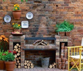 Brick Barbecue with Rustic Decor