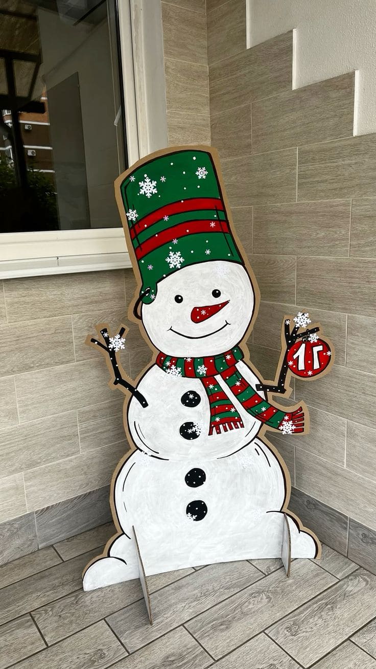 Cardboard Snowman for Cheerful Entrances