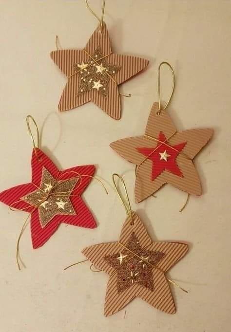 Cardboard Star Christmas Ornaments