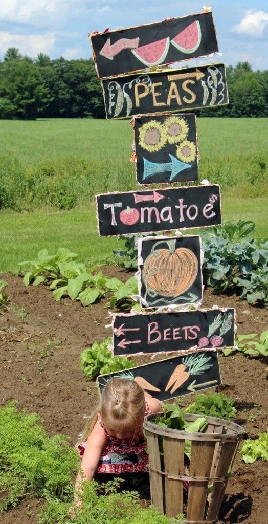 Chalkboard Garden Signpost Ideas