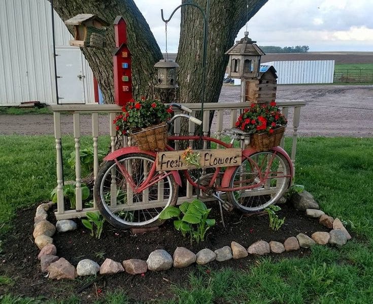 Charming Bicycle Fresh Flower Display