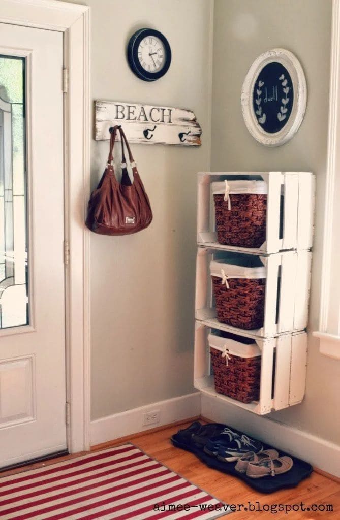 Charming Entryway Storage with Crates