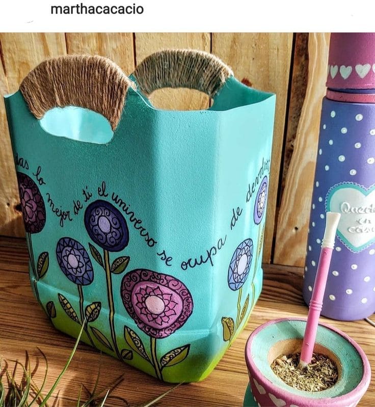 Charming Floral Milk Jug Tote