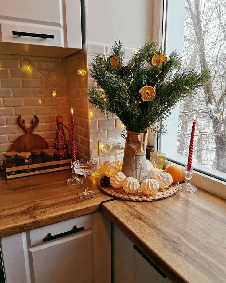 Charming Pine and Citrus Christmas Display