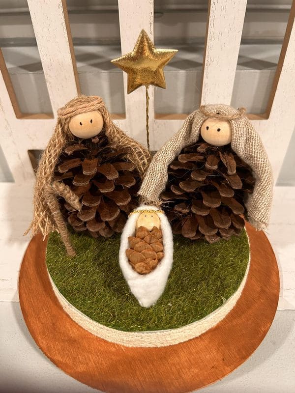 Charming Pinecone Nativity Scene