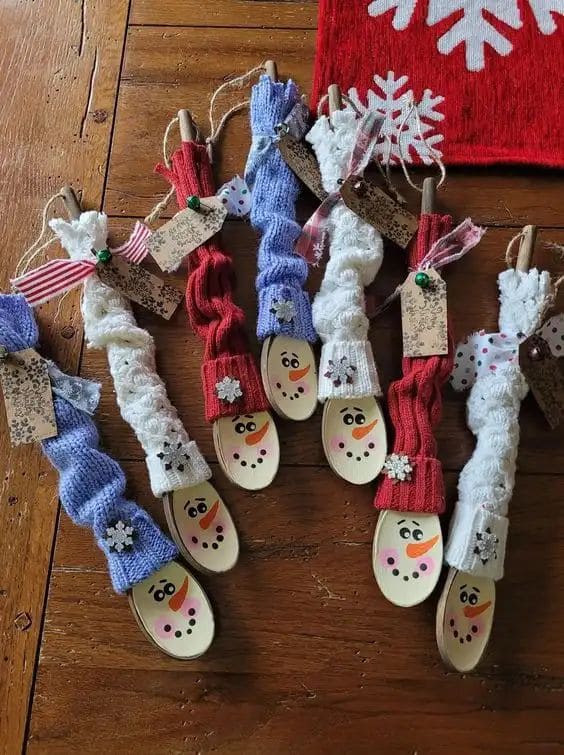 Charming Sock Snowmen Christmas Ornaments