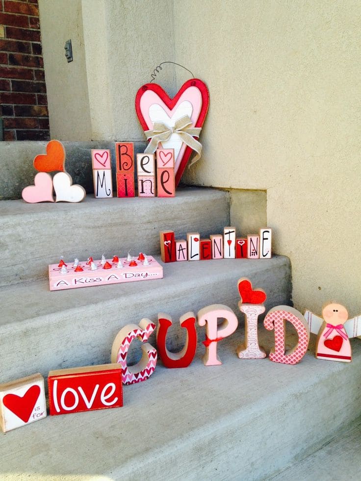 Charming Valentines Day Stair Display