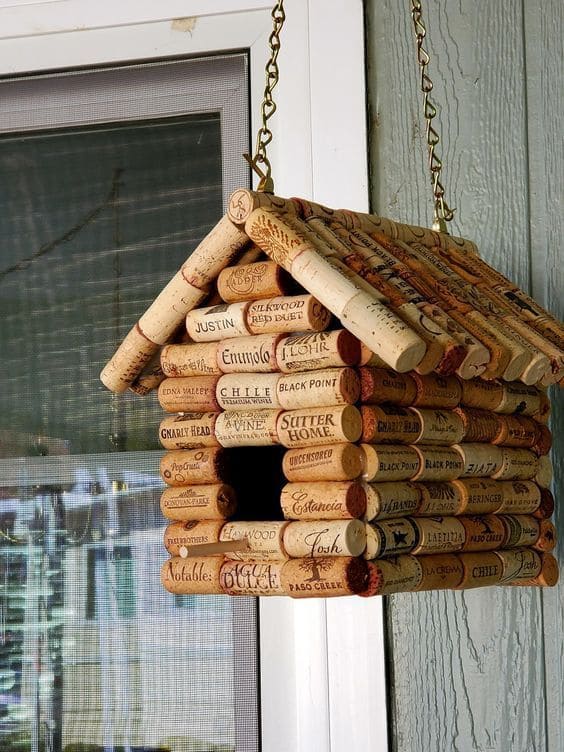 Charming Wine Cork Birdhouse