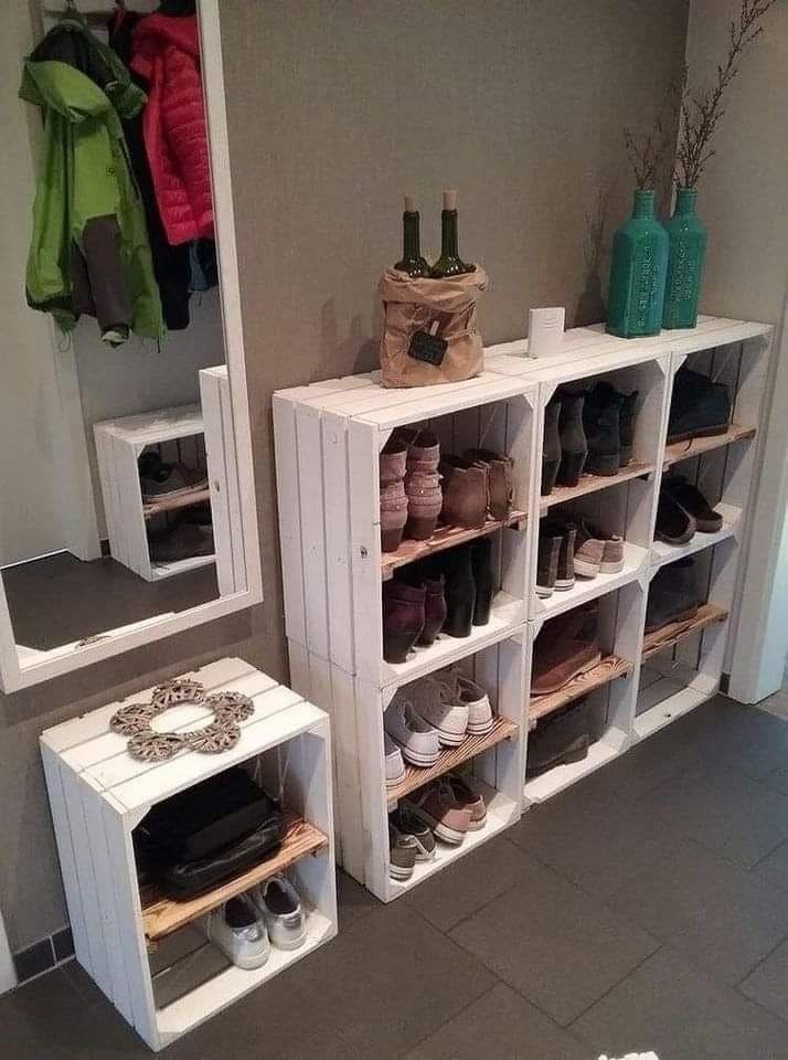 Chic and Functional Crate Shoe Storage