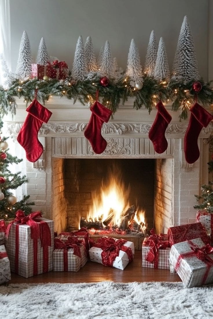 Classic Red and White Mantel Magic