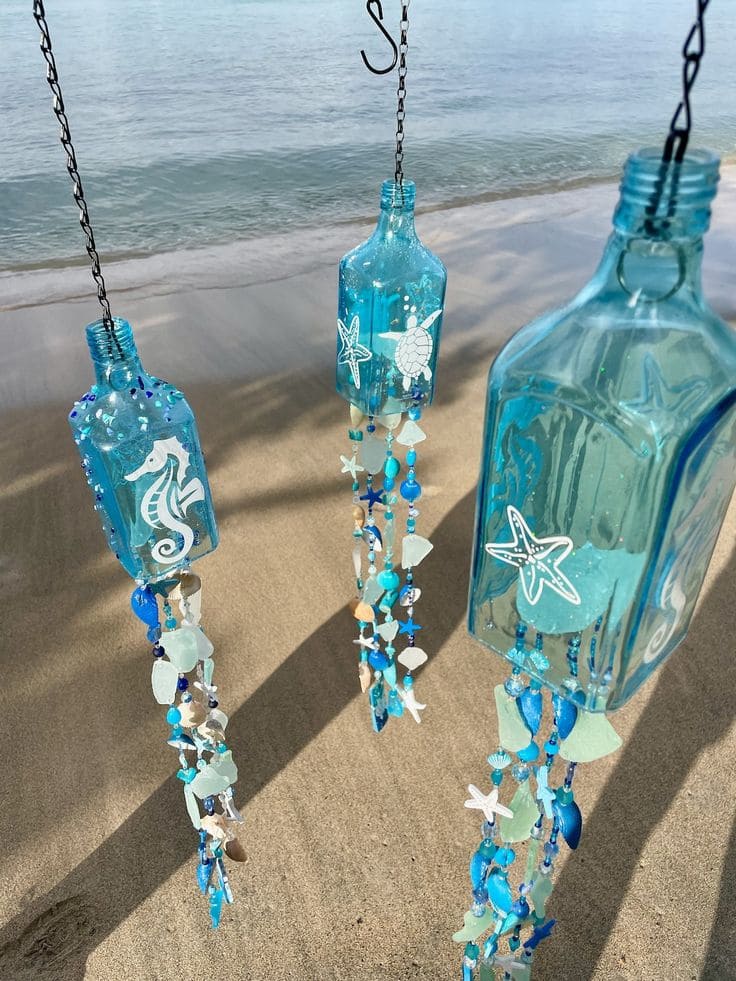 Coastal Bottle Sun Catcher Charm