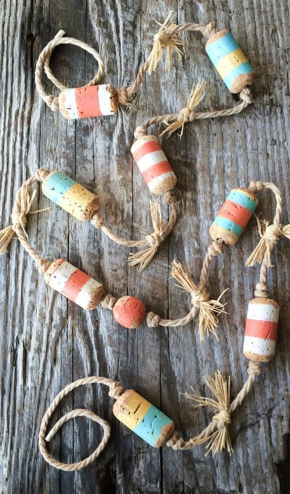 Coastal-Inspired Cork and Rope Garland