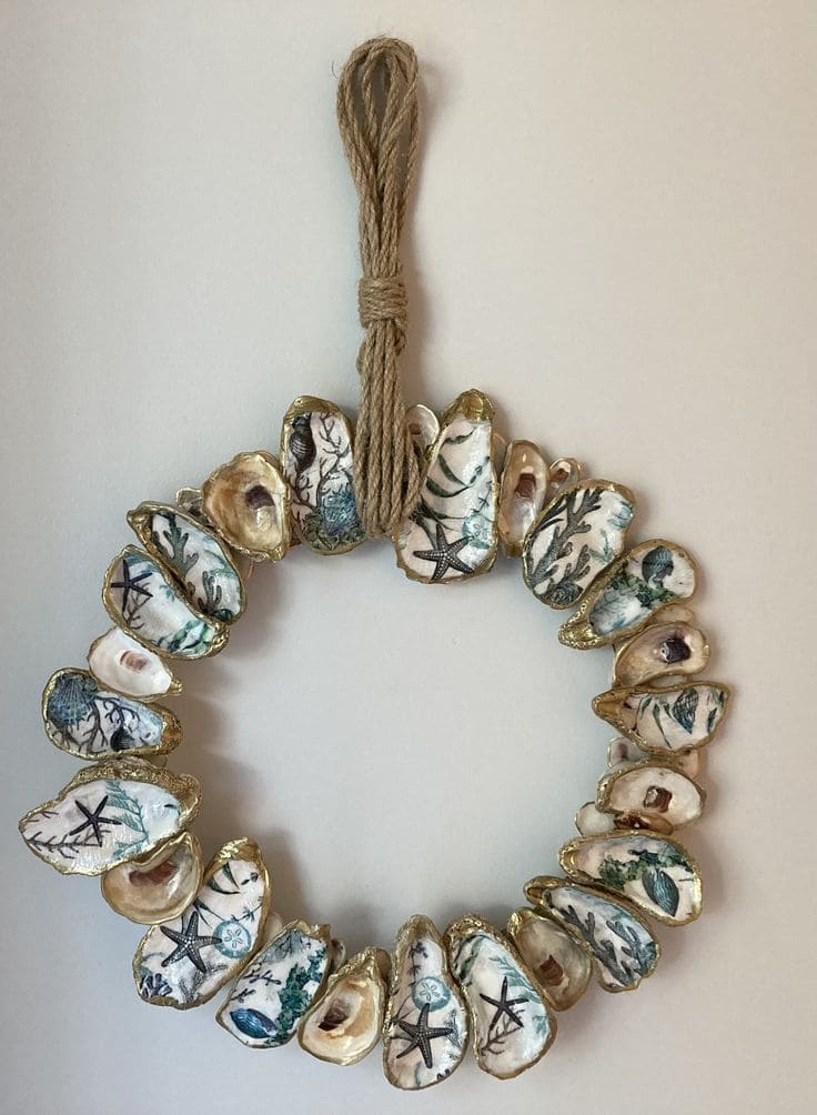 Coastal Oyster Shell Wreath