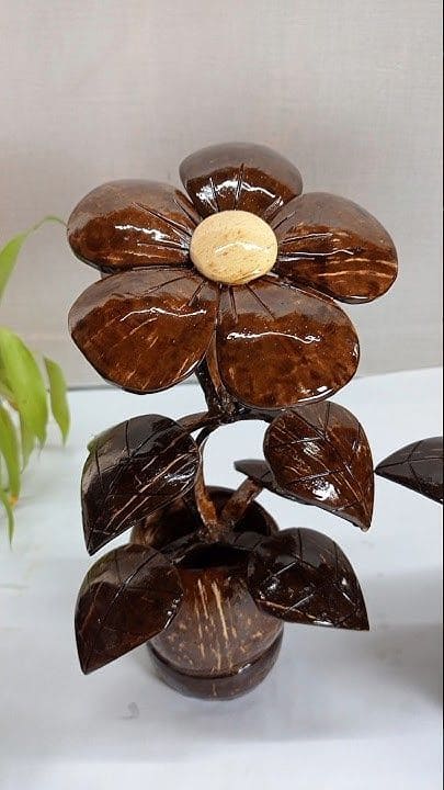 Coconut Shell Flower Sculpture