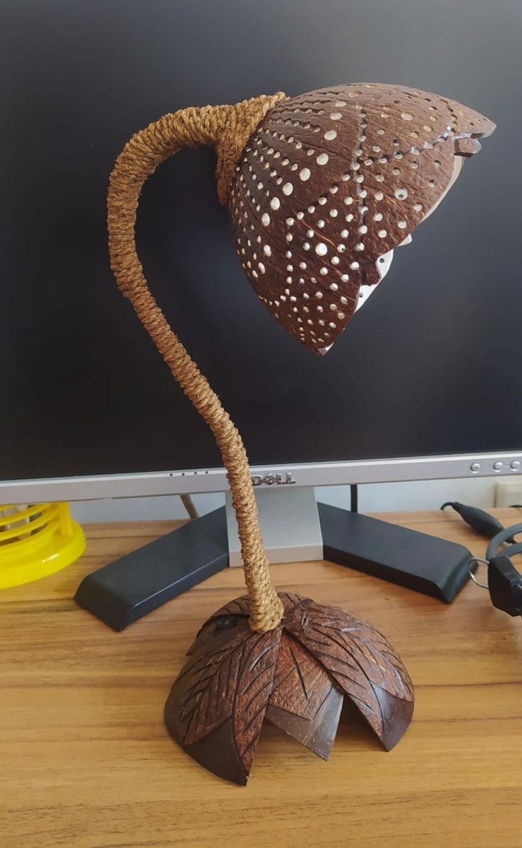 Coconut Shell Table Lamp Design