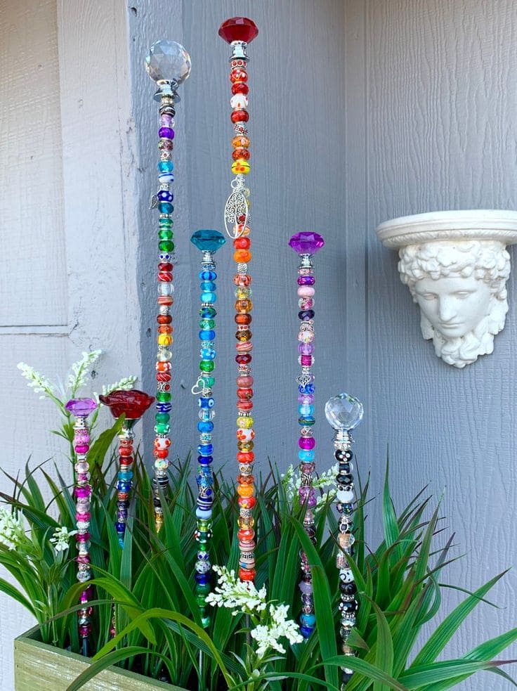 Colorful Beaded Garden Sun Catchers