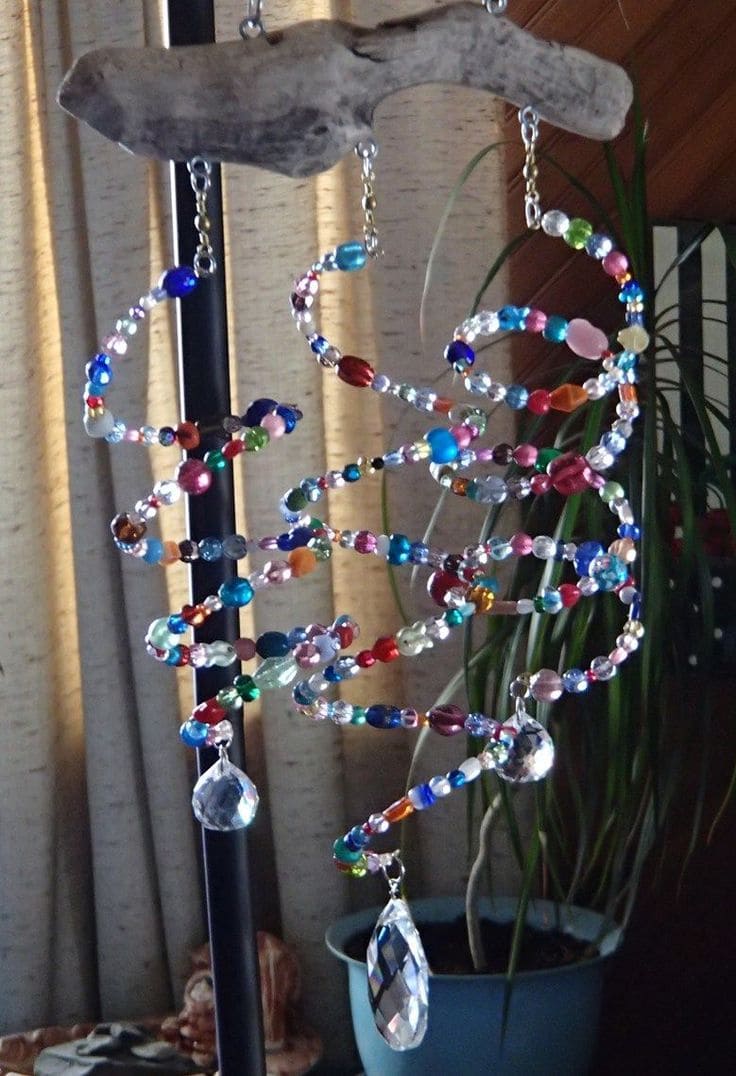 Colorful Spiral Beaded Sun Catcher Charm