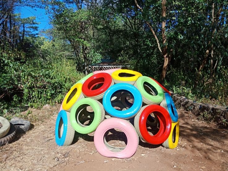 Colorful Tire Dome for Endless Play