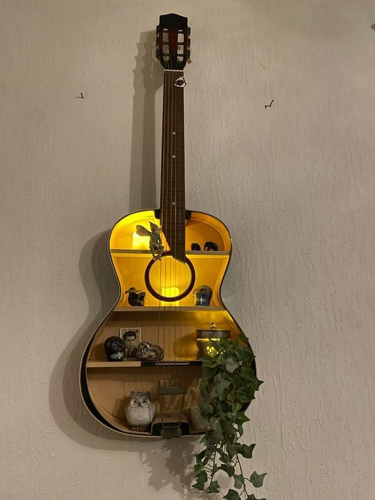 Creative Guitar Shelf with Lighting