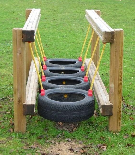 Creative Tire Bridge for Active Play