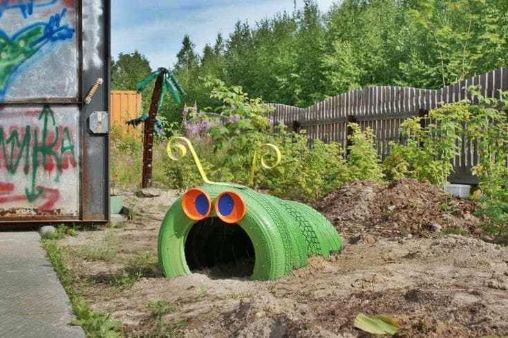 Creative Tire Caterpillar Tunnel Fun