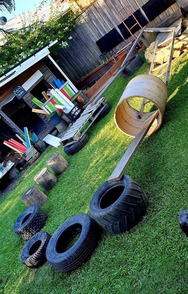 Creative Tire Obstacle Course Fun