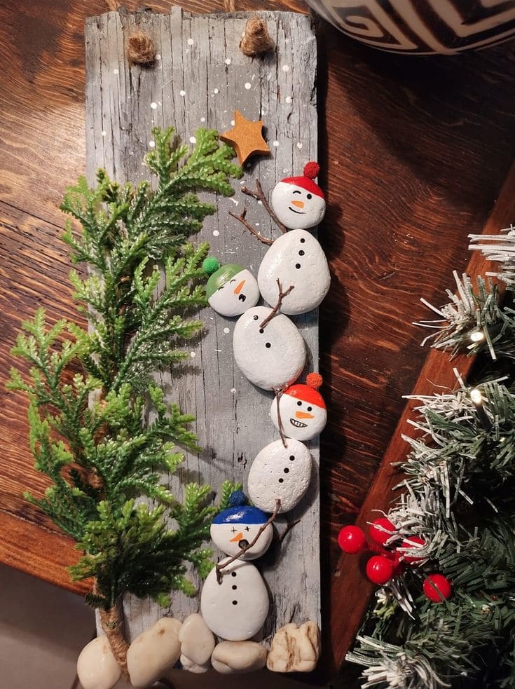 Cute Pebble Christmas Ornaments