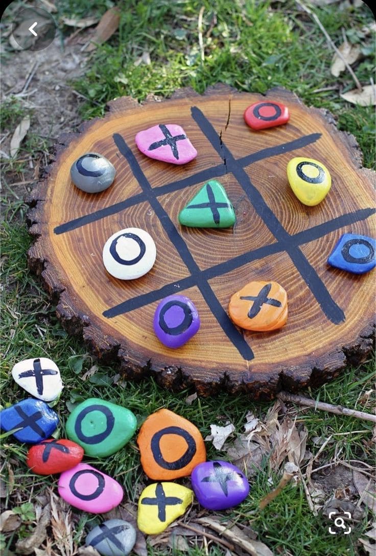 DIY Tic-Tac-Toe with Painted Rocks