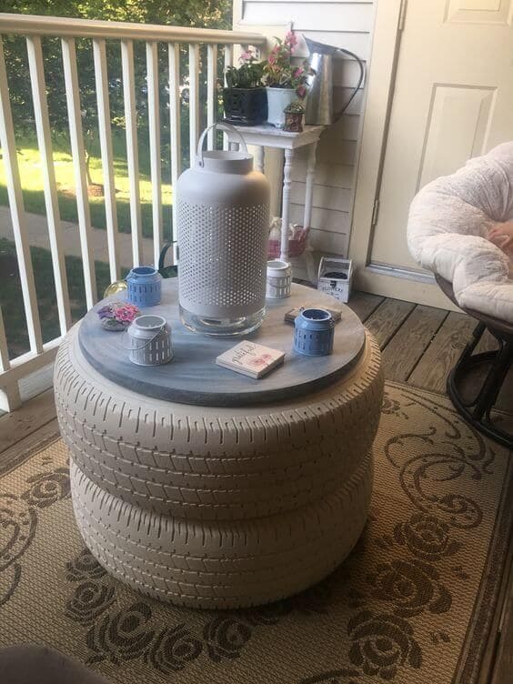 Eco-Friendly Tire Coffee Table Charm