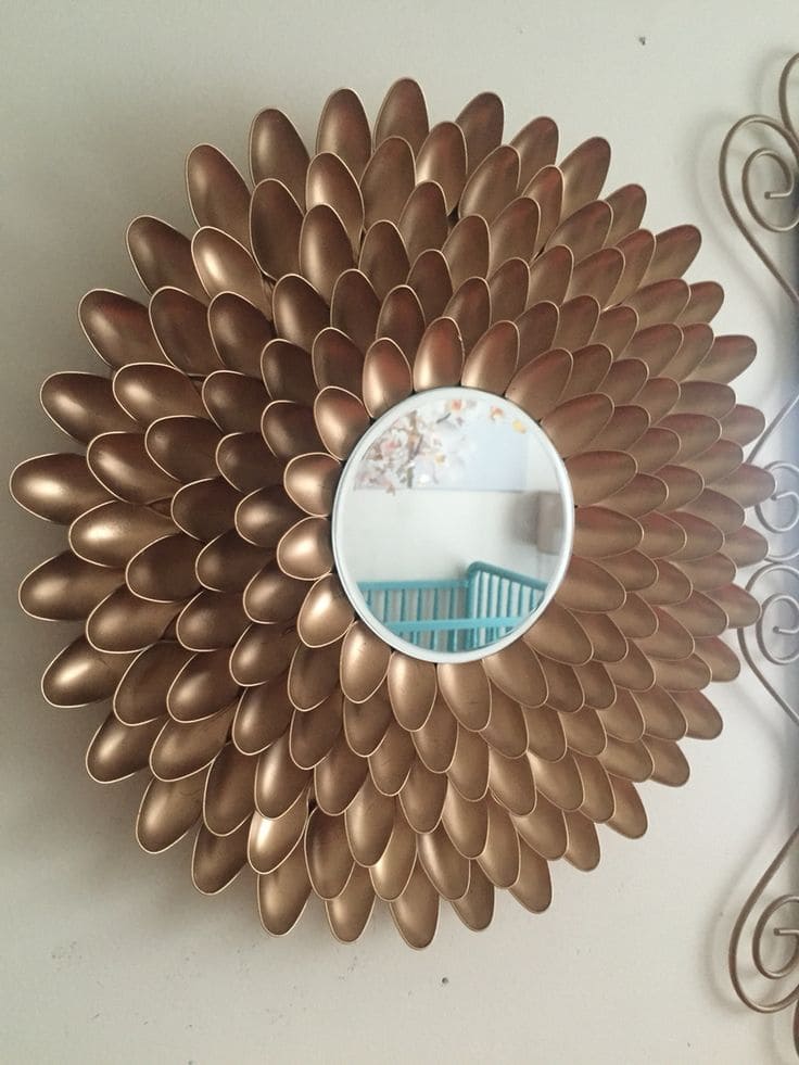 Elegant Golden Plastic Spoon Mirror