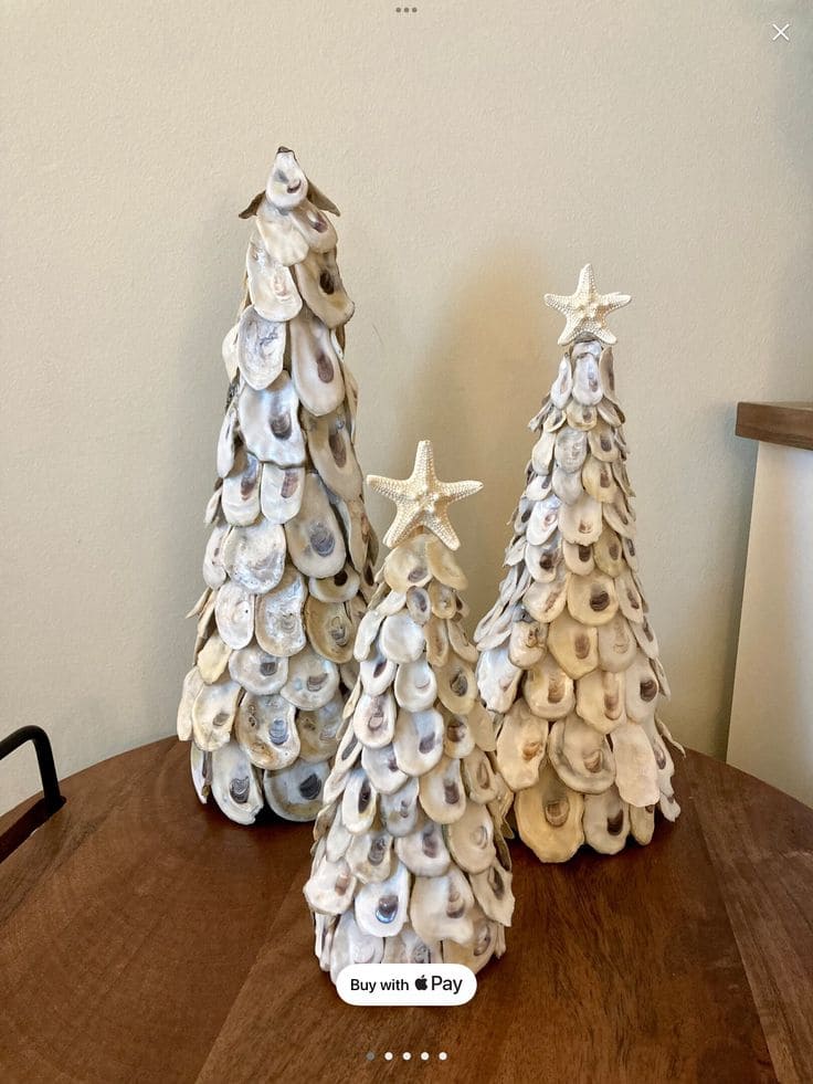 Elegant Oyster Shell Christmas Trees