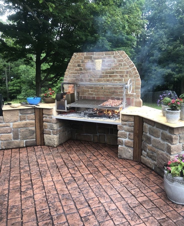 Elegant Rustic Brick Barbecue Design