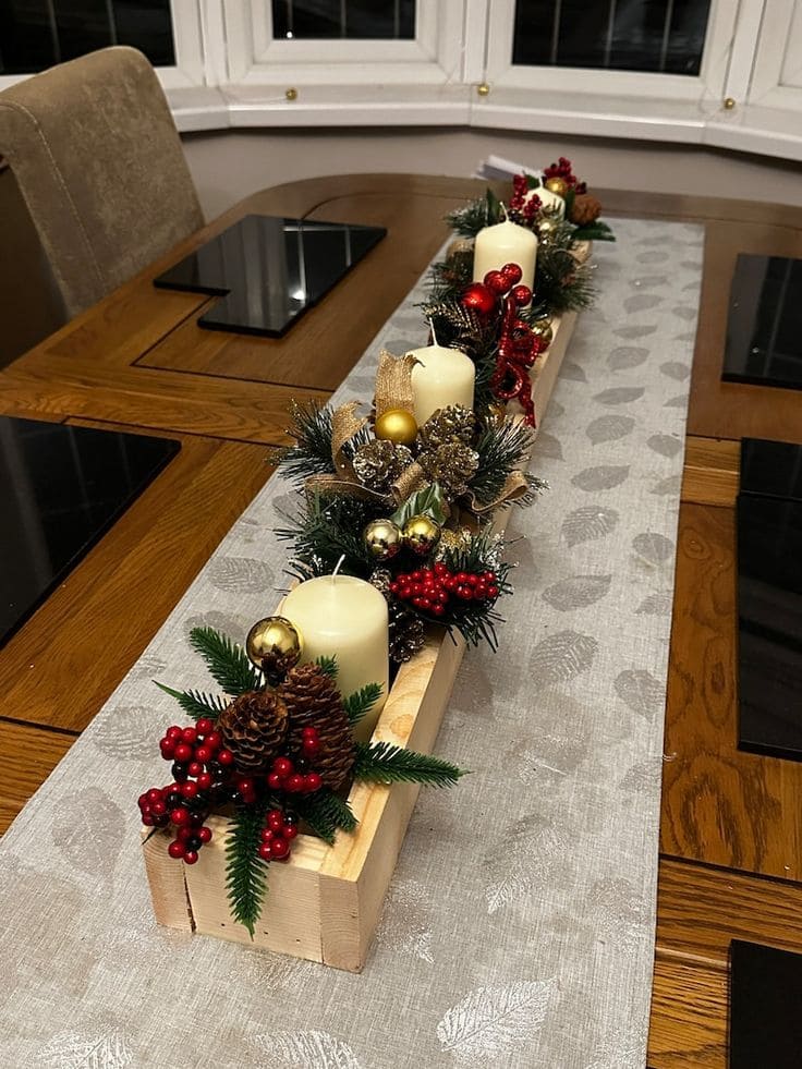 Elegant Rustic Wooden Christmas Tray