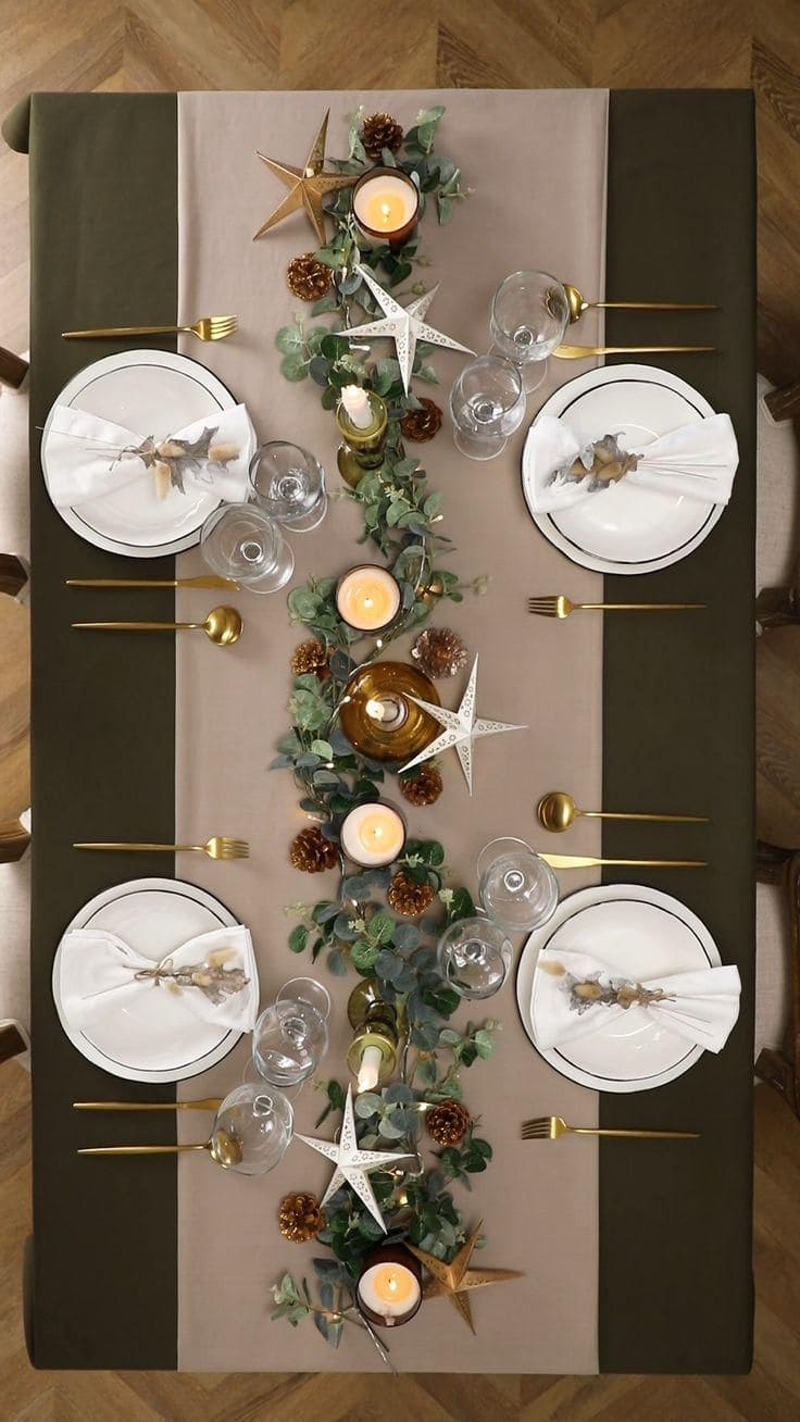 Elegant Starry Forest New Year Table