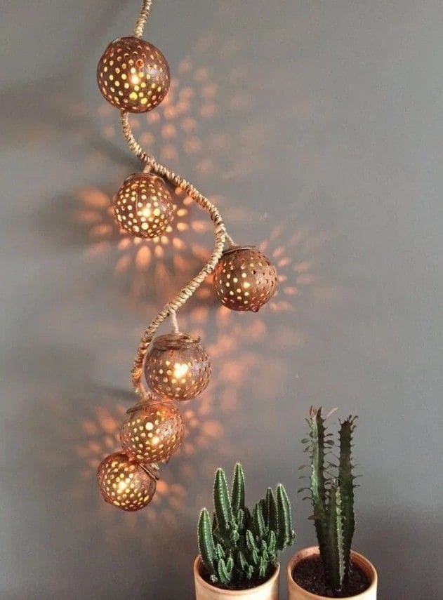 Enchanting Coconut Shell Hanging Lights