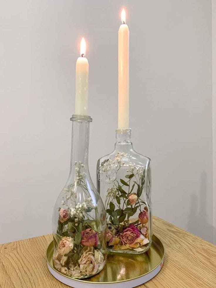 Enchanting Dried Flower Candle Holders