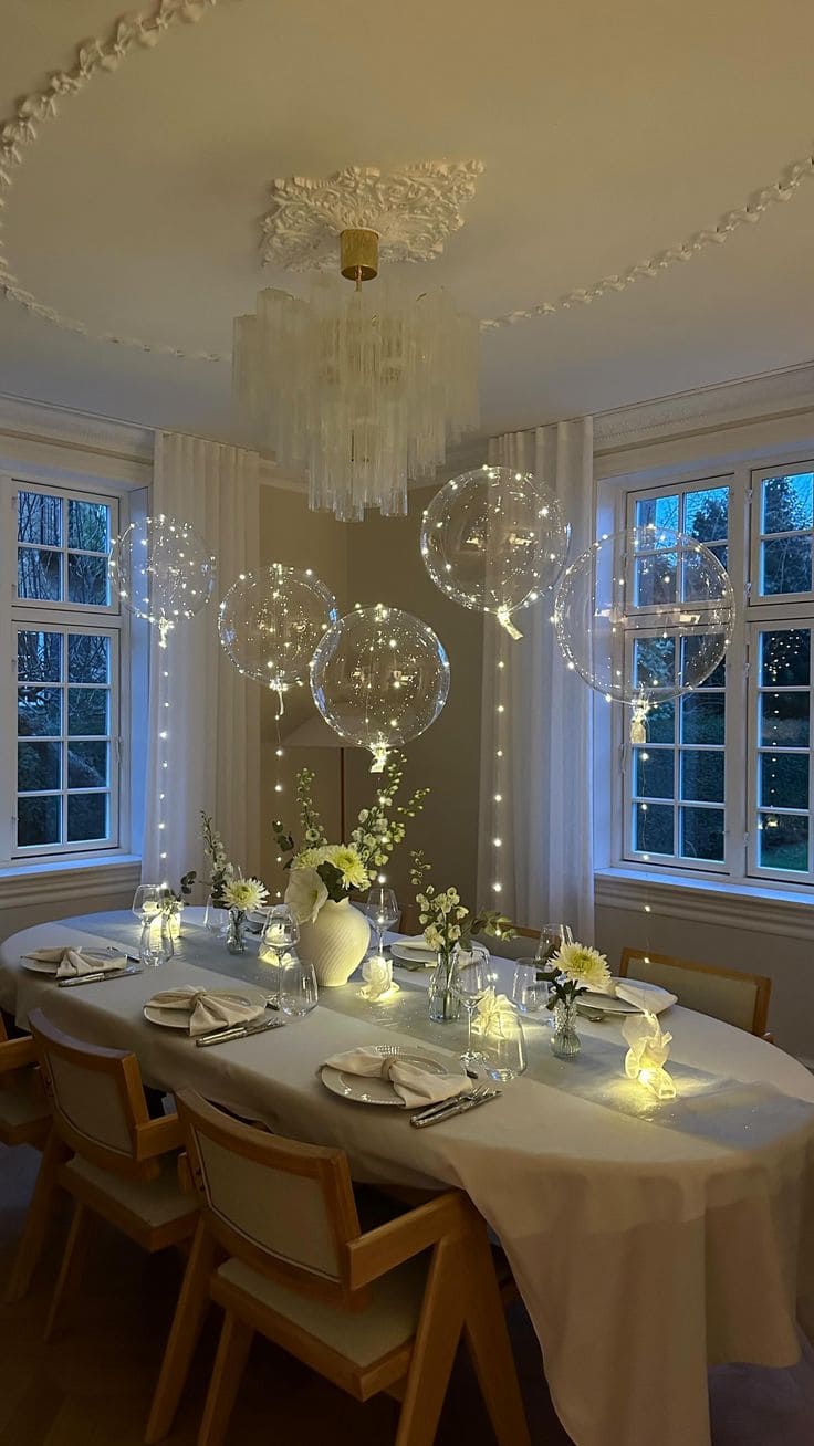 Enchanting Glow Balloon New Year Table