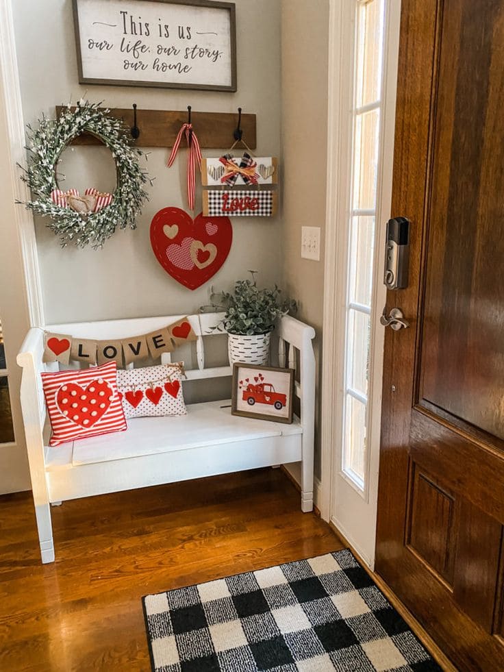 Entryway Decor for Valentines Day