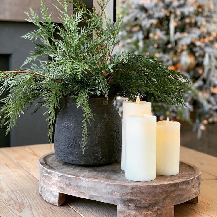 Evergreen Elegance with Candlelight Charm