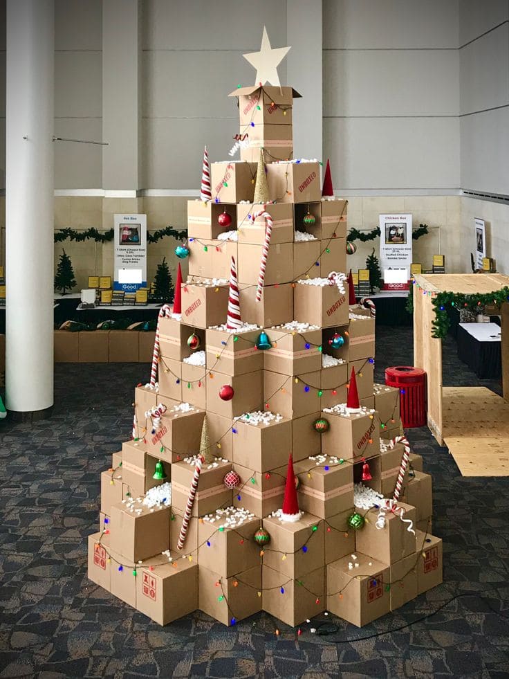 Festive Cardboard Christmas Tree