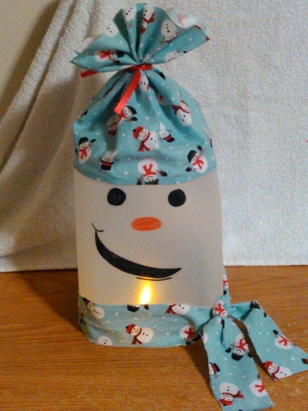 Festive Milk Jug Snowman Lantern